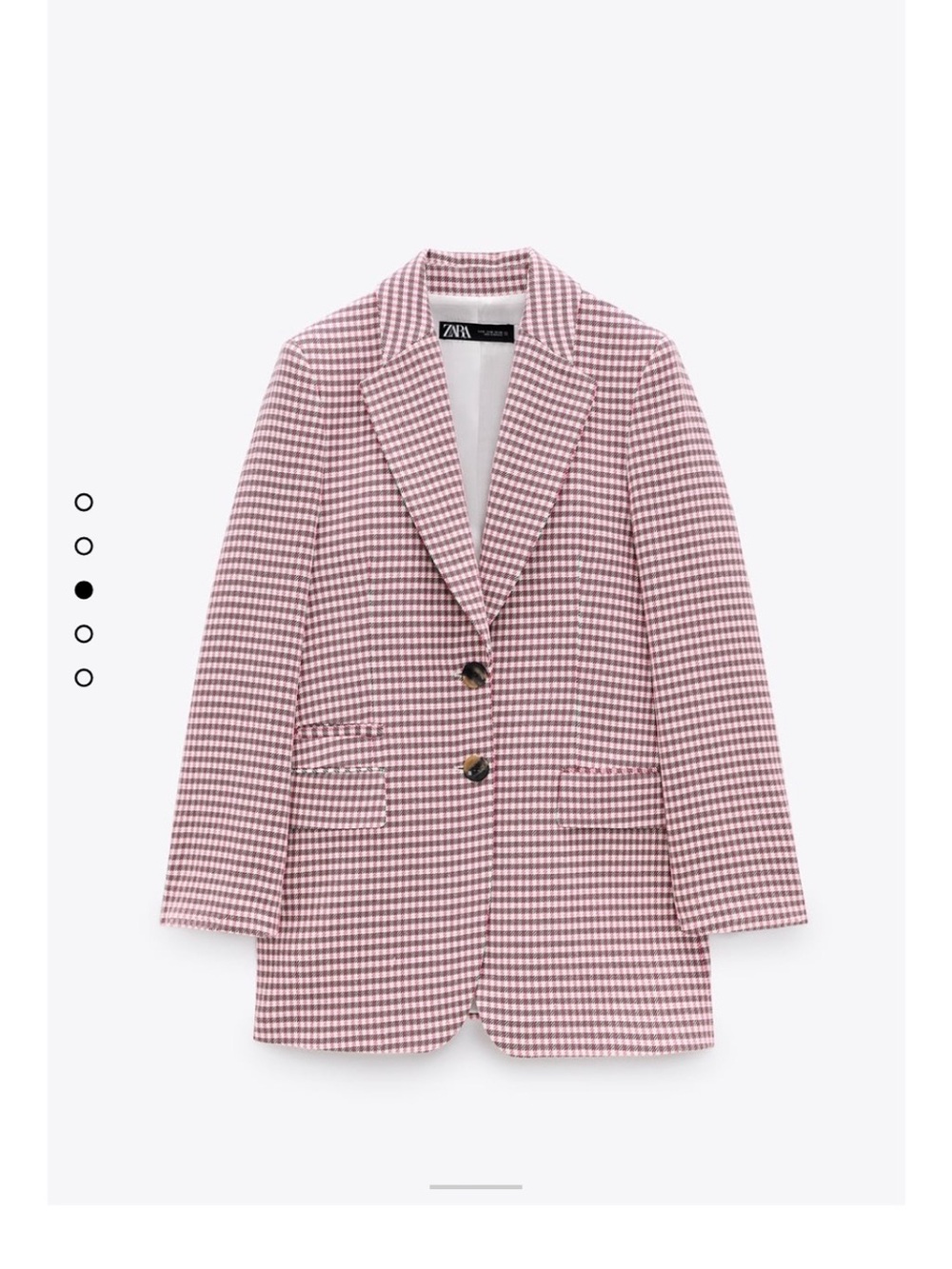 NWT Zara Pink Gingham Tailored Blazer